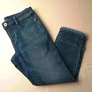 J.Jill Jeans Size 2P Cropped Authentic Fit Low Rise Skinny Leg Raw Edge Hem Y2K